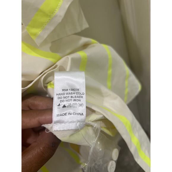 NWOT Pomander Place Tuckernuck Yellow and Tan Stripe Pia Coverup Dress Sz L - Picture 10 of 12